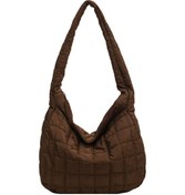 Resim Reedark Retro Şişme Pamuk Kadın Çapraz Çanta - Geniş, Hafif Ve Moda Aksesuarı Kahverengi 