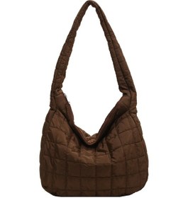 Resim Reedark Retro Şişme Pamuk Kadın Çapraz Çanta - Geniş, Hafif Ve Moda Aksesuarı Kahverengi 