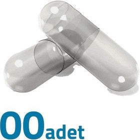 Resim Orta Boy Şeffaf Boş İlaç Kapsülü 0'' 100 Adet-600mg Helal Sertifikalı 