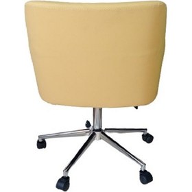 Resim Büro Koltuğu Çalışma Sandalyesi Krom Ayaklı Sarı Suni Deri 