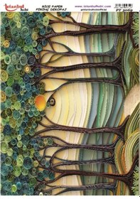Resim Pirinç Dekopaj Kağıdı 30x42cm Pt-3069 Ağaç 