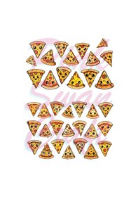 Resim Sevimli Kawaii Pizza Dilimleri Seti, Bullet Journal, Scrapbook, Planlayıcı, Ajanda, Sticker Seti Diğer 