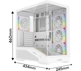 Resim Rampage Reaper 750W 80 Plus Bronze Beyaz 4*12CM Argb Fan Atx Gaming Oyuncu Kasası 