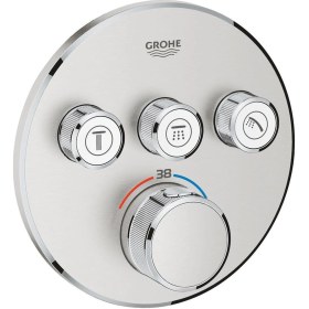 Resim Grohe Smartcontrol 3 Valfli Akış Kontrollü, Ankastre Termostatik Duş Bataryası Paslanmaz Çelik KROM 