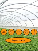 Resim MRT PLASTİK Sera Naylonu, 36 Aylık, 5 Katkılı, 350 Micron 12x18 Şeffaf Sera Örtüsü, UV Dayanımlı, IR, EV, AB, LD 