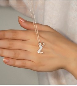 Resim Ana Kucağı Gümüş Kolye (518662897) 