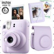 Resim Fujifilm Instax Mini 12 Lila Fotoğraf Makinesi-10'lu Film-Mini Albüm ve Deri Kılıf Seti 