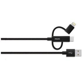 Resim Phılıps Dlc2608Bk Lightning & Usb C - Örme Şarj & Data Kablosu 