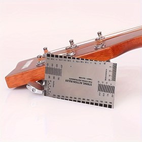 Resim Gitar Ayarı Aracı - Akustik Gitar Teli Mesafe Cetveli Boyun Ayarı Ölçeği Kaliper Elektro Gitar Bas Teli Yüksek Teli Mesafe Ölçüm Cetveli Paslanmaz Çelik Teli Mesafe Cetveli, Müzik Severler / Başlangıç Seviyesi İçin Mükemmel Hediye 