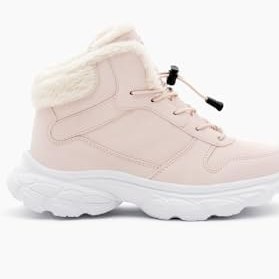 Resim Tonny Black Çocuk Unisex Faylon Taban İçi Kürklü Lastik Bağcıklı Bot, TBALS020 