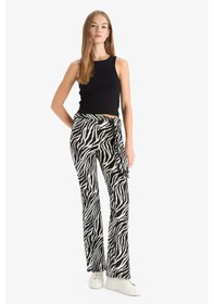 Resim Defacto Fitted Zebra Desenli İspanyol Paça Pantolon G2988ax25wnbk81 Siyah 