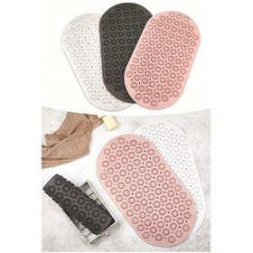 Resim İsgstore Masajlı Silikon Banyo Paspası Vantuzlu Banyo Ve Duş Kaydırmazı Gri Diğer 