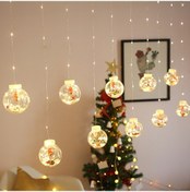 Resim Led Bakır Tel Perde Işık Dilek Topu Noel Dekorasyonu Dize Işıklar, Rastgele Stil Teslimat, Fiş Tipi: Ab Fiş Sıcak Beyaz Işık 