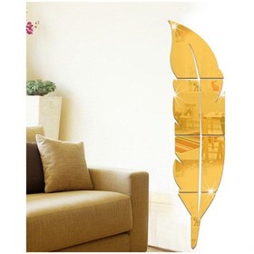 Resim Mufunye Altın 3d Kanat Desenli Akrilik Ayna Duvar Sticker - 73x18cm Küçük Boy - Koruyucu Filmi Ve Çift Taraflı Bant İçerir 