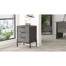 Resim Robin Home Berlin C Ofis Keson Metal Ayaklı Kahve Beton Antrasit Vs3-cga 