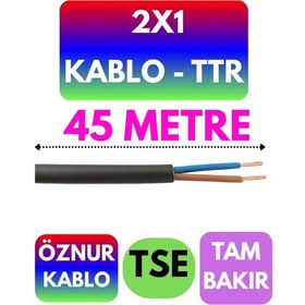 Resim Öznur 2x1 Ttr Kablo Siyah Metre Seçenekli - 45 Metre 