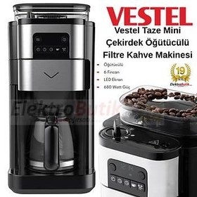 Resim VESTEL TAZE MINI CEKIRDEK OGUTUCULU FILTRE KAHVE MAKINESI 