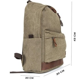 Resim Çok Gözlü Tasarım, Yağmur Geçirmez Koruma: Kanvas Kumaş Sırt Çantası" Haki-1365 Haki 