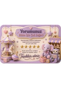 Resim Oyuncak Mağazası Temalı Thank You Kartı Müşteri Yorum Kartı 8x5 Cm 