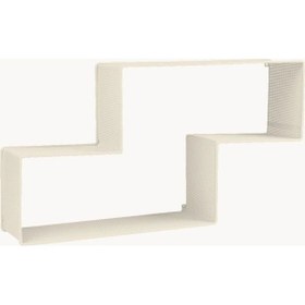 Resim Dedal Metal Saclı Duvar Rafı Dekoratif Bej 