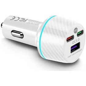 Resim Challenger 2025 Yeni 3ü 1 Arada Araç Telefon Şarj Cihazı Qc30 Pd36w Pd30w Usb225w Beyaz 