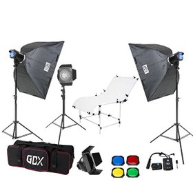 Resim GDX BM400 3'lü Paraflaş Set ve Çekim Masası 1x2 M 