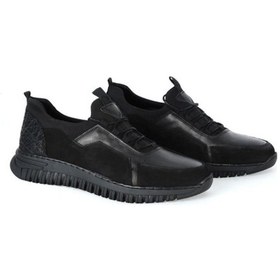 Resim Mp 222-4815 Siyah %100 Deri Erkek Casual Ayakkabı Siyah 