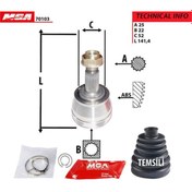Resim MGA 70103 Aks Kafası Dış Abssız Oto.Vıt. Marea Weekend 96-98 1.6 16V 25×22×52 