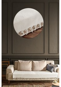 Resim Asya Koltuk Örtüsü 115x200 Cm - Ekru 