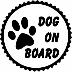 Resim Dog On Board Tasarım Sticker 10 x 10 cm 