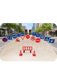Resim Storemax Oktaysell Eğitici Trafik Işaretleri Oyun Seti 20 Parça 