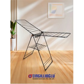 Resim UltraNova Kalın Metal Çamaşır Kurutma Askısı, Siyah, Dayanıklı ve Şık Tasarım 