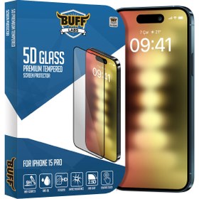 Resim Buff iPhone 15 Pro 5D Glass Ekran Koruyucu Şeffaf 