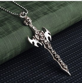 Resim Best Kuru Kafalı Şövalye Büyük Kılıç Erkek Kolye Takı K24 T5 