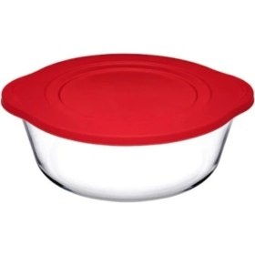 Resim Paşabahçe 3'Lü Borcam Kırmızı Kapaklı Saklama Kabı Seti 2100cc 1450cc 840cc Fma04598 Fma04362 Fma04 