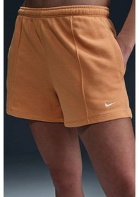 Resim Nike Sportswear Chill Terry Mid Rise 4" French Terry Slim Fit Short Kadın 10 Cm Pamuklu Şort Turuncu Turuncu 