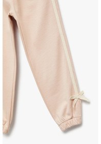 Resim Koton Kız Bebek Pamuklu Beli Lastikli Fiyonk Detaylı Şardonlu Jogger Eşofman Altı Pembe 