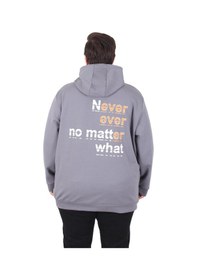 Resim Moc Grande Mocgrande Büyük Beden Kapüşonlu Sweat Double Face Never 25706 Fume Fume 