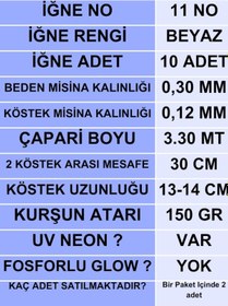 Resim Ea genset İstavrit Çaparisi 30x12 11 No 10 Beyaz İğneli 2li Paket 