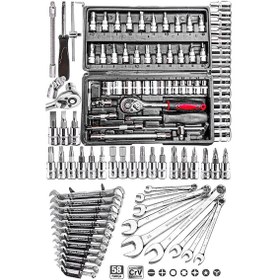 Resim Premium 58 Parça 46mini Lokma Takımı Otomatik Cırcırlı 1/4" 12 Parça Kombine Açık Ağız-yıldız Takım 