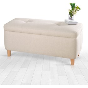 Resim Lorence Home Rocio Sandıklı Bench Puf Krem 