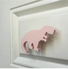 Resim Pomerol Pembe Dino 1 Dolap Kulpu-çocuk Odası, Mutfak Ve Banyo İçin Modern,sevimli Ve Dayanıklı Mobilya Kulp 