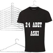 Resim Elbise Askısı Metal Askılık 24Lü Konfeksiyon Askısı 6066 Metalik 