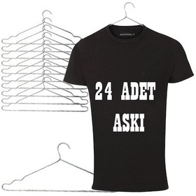 Resim Elbise Askısı Metal Askılık 24Lü Konfeksiyon Askısı 6066 Metalik 