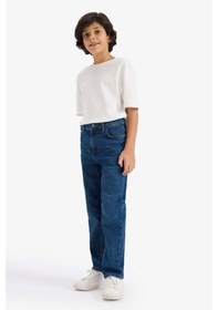 Resim Defacto Erkek Çocuk Straight Fit Düz Paça Jean Pantolon F8430a826smnm34 Mavi-nm34 