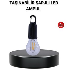 Resim Taşınabilir Şarjlı Led Kamp Lambası - Type-c Girişli Ve Kancalı Tasarım Beyaz 