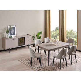 Resim Arel Yemek Odası Takımı Gri - Siyah 