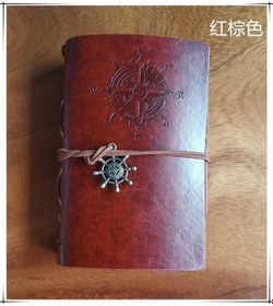 Resim Wezone Kahverengi Korsan Desenli Vintage Defter, Deniz Seyahat Temalı Çalışma Not Defteri, Orta Boy, Ofis Ve Öğrenci İçin Dayanıklı 