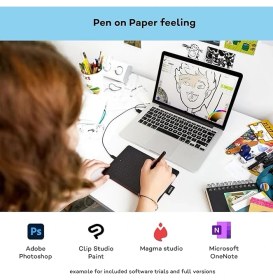 Resim One CTL-472-N Creative Pen Çizim Tableti, Usb, 3600 W, Baskıya Duyarlı Kalem, Siyah 