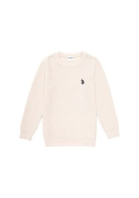 Resim U.S. Polo Assn. Kız Çocuk Krem Bisiklet Yaka Basic Kazak 50293601-VR071 
